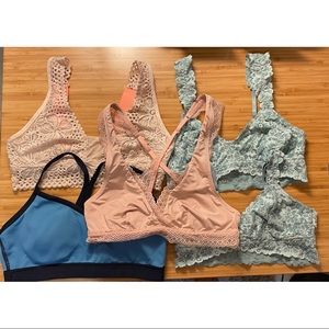 Aerie bralette bundle 5 (XS lace x4, S sporty x1)
